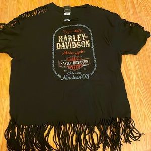 Women’s cut up Harley Davison t shirt